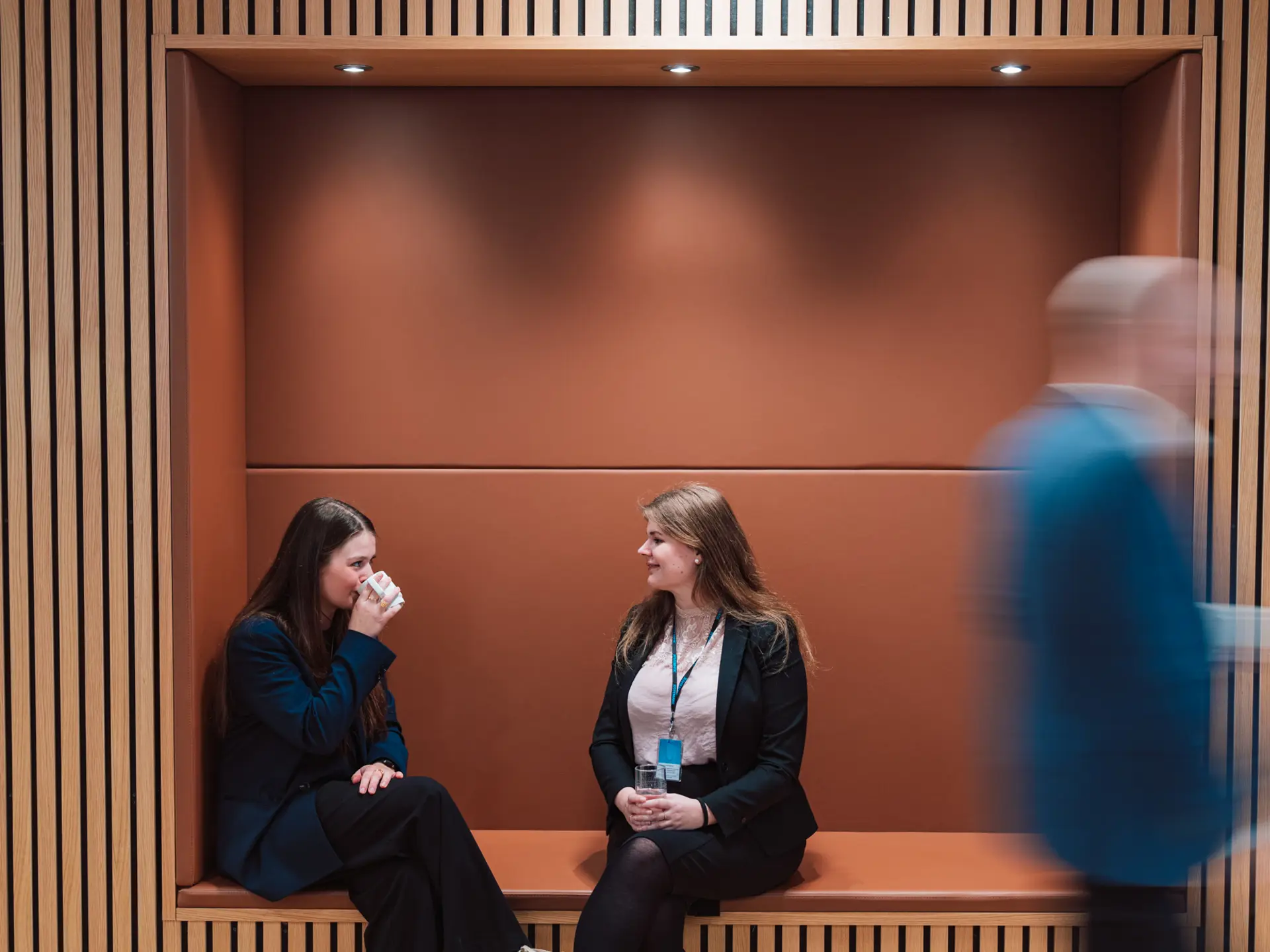 Employees talking