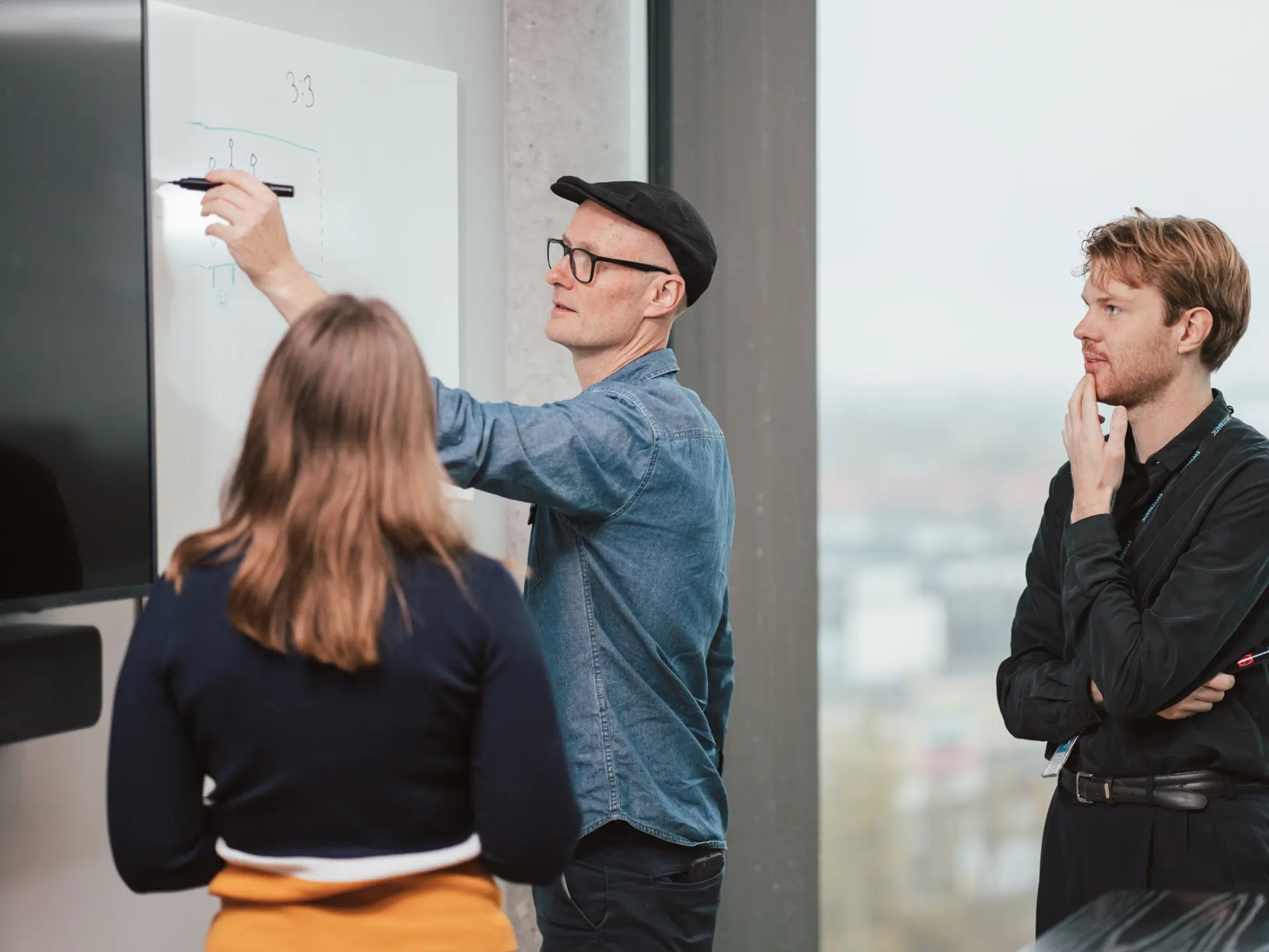 Software employees during stand-up